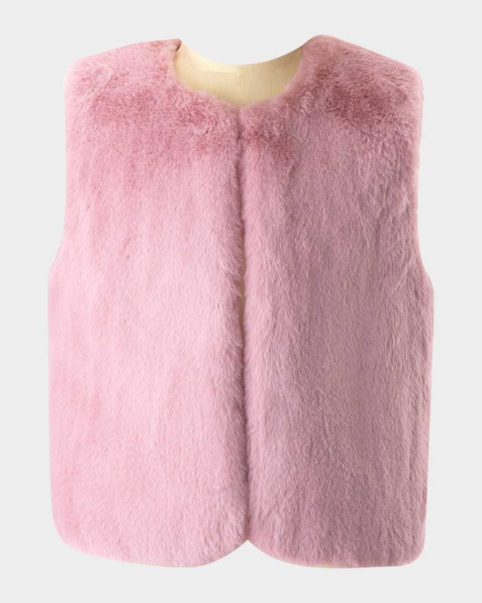 Girl's Faux Fur Vest, Size 2-14