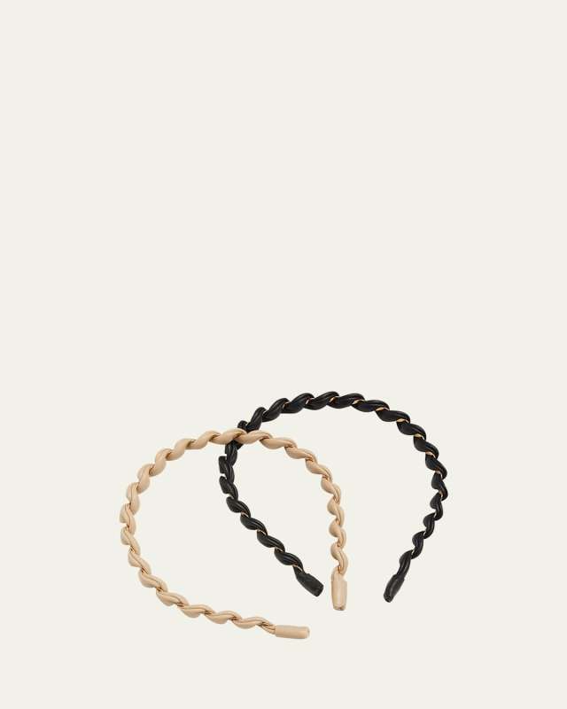 Twisted Leather Headbands, 2 Pack