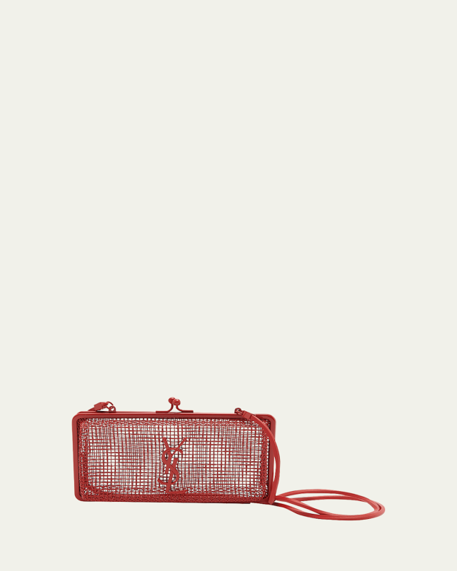 YSL Monogram Evening Cage Crossbody Bag in Metal