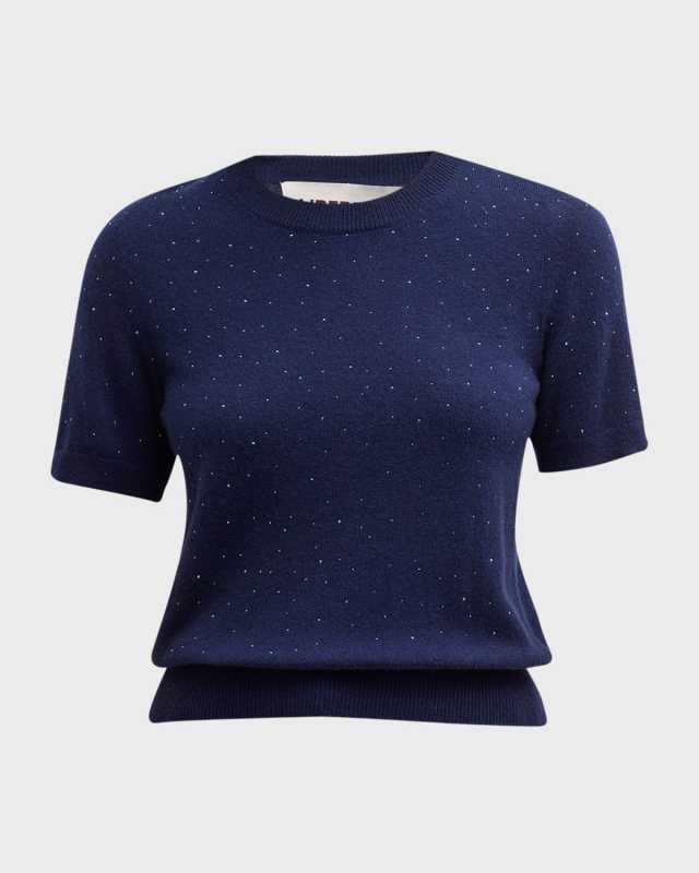 Stardust Rhinestone-Embellished Cashmere Sweat