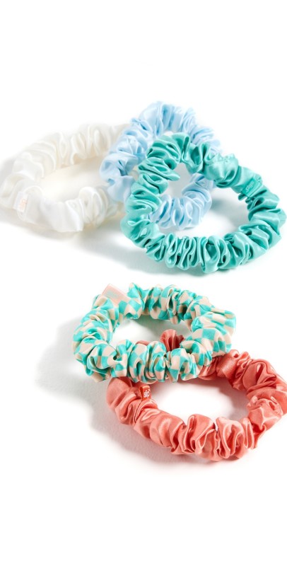 Slip Midi Scrunchies Set of 5 Seashell