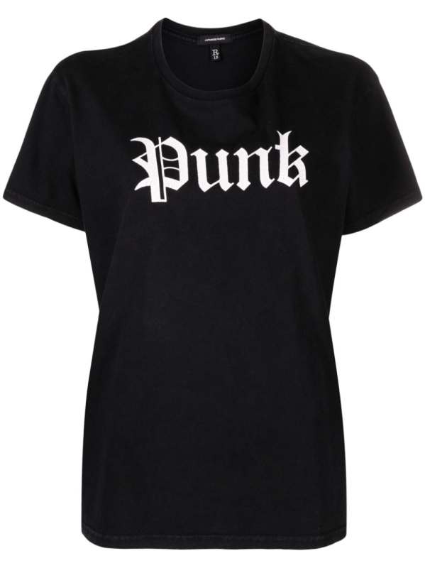 punk-print cotton T-shirt