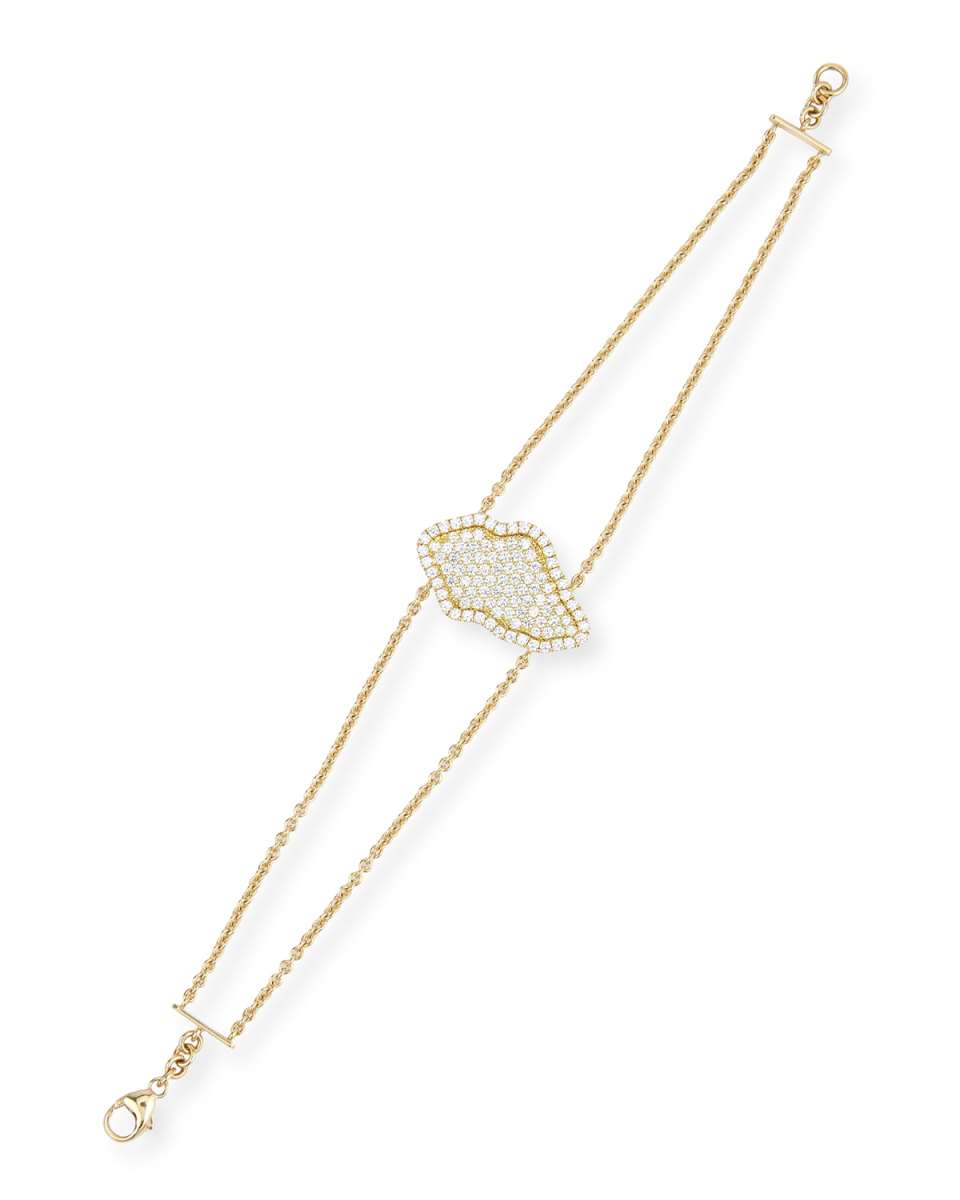 18k Pave Geode Inspired Double-Chain Bracelet