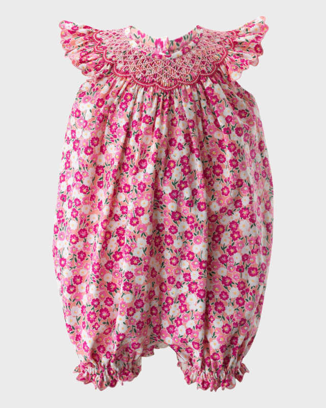 Girl's Carnation Smocked Babysuit, Size 3M-24