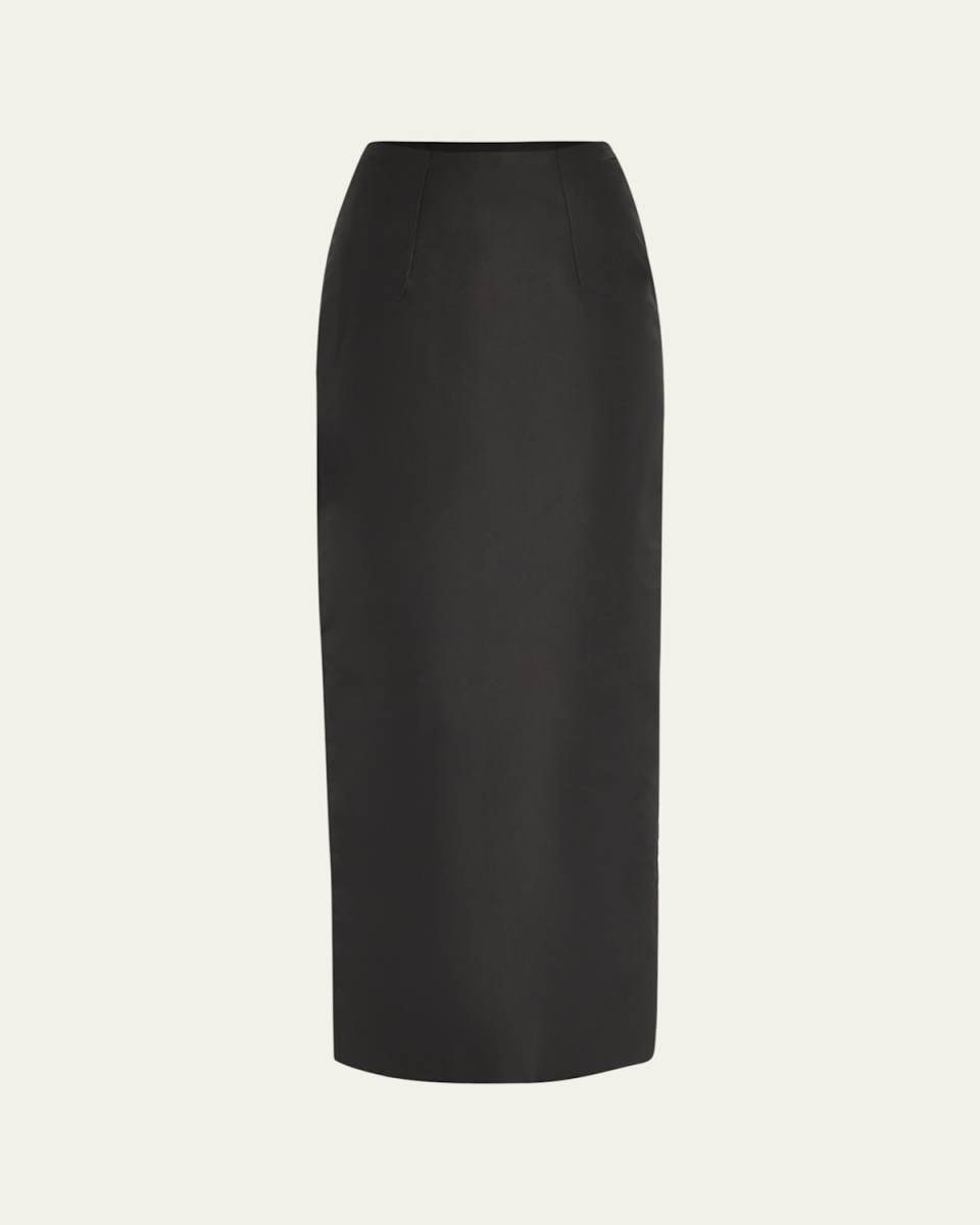 Silk Column Pencil Skirt