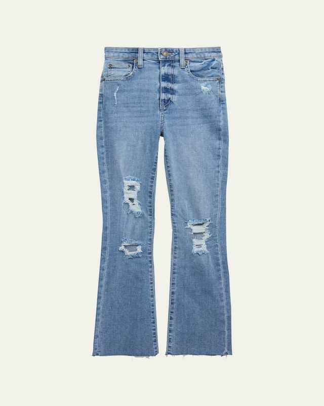 Girl's Distressed Jeans, Size S-
