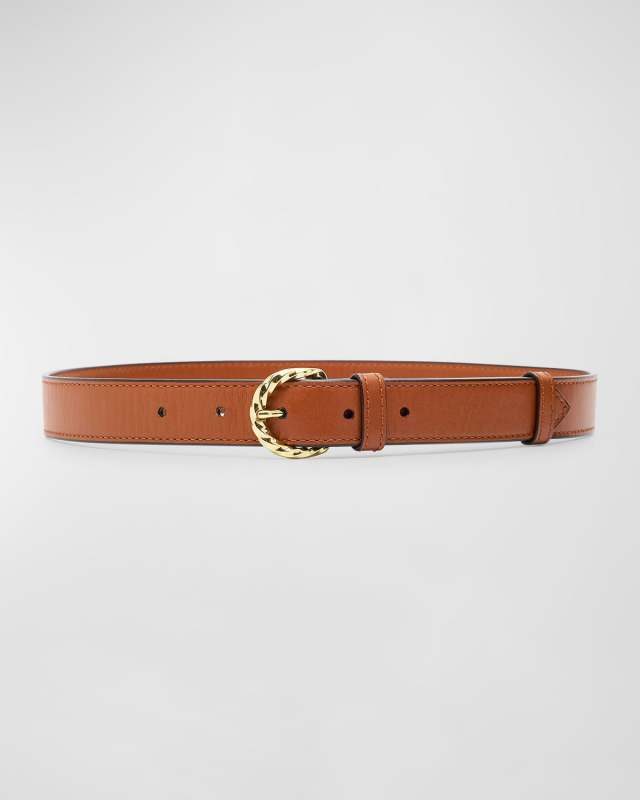 Gia Twisted Buckle Leather Belt
