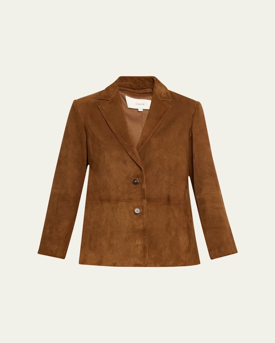 Single-Breasted Suede Blazer