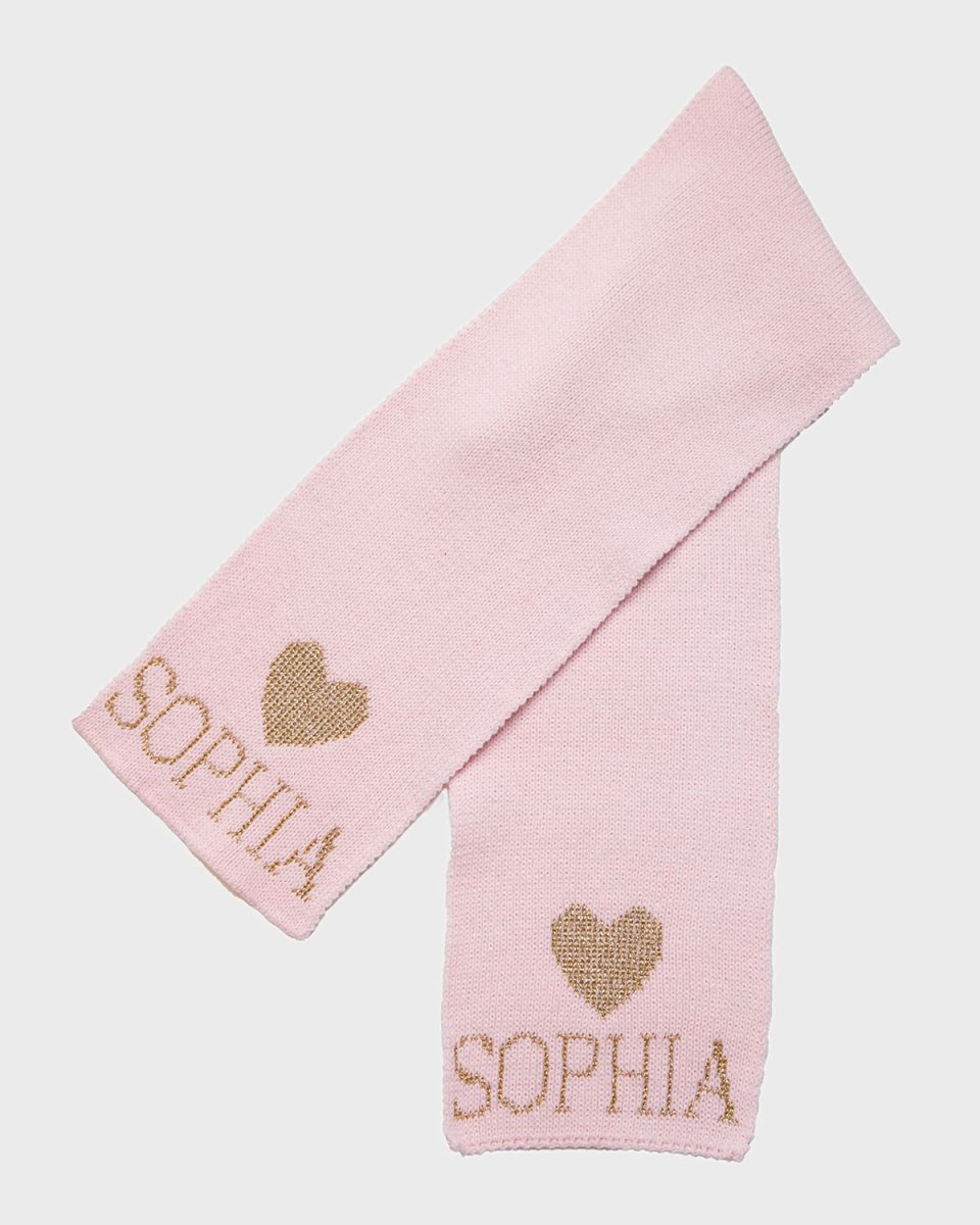 Kid's Metallic Single Heart Scarf, Personalized