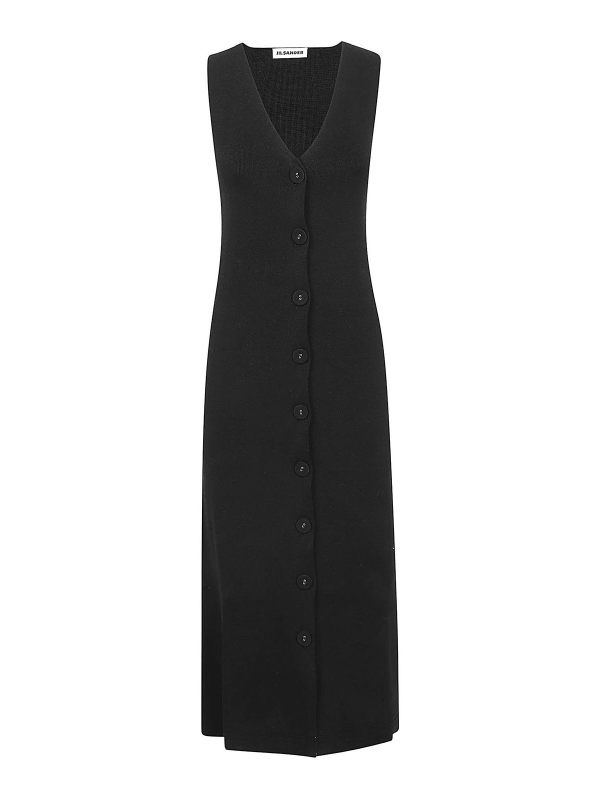 Jil Sander Robe Au Genou - Noir