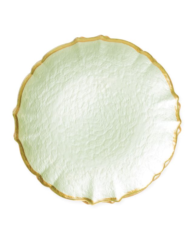 Baroque Glass Pistachio Salad Plate
