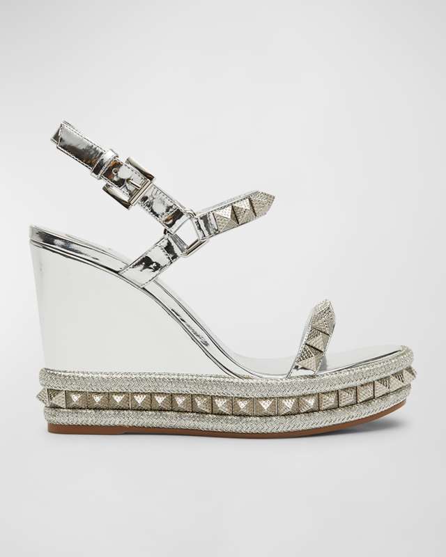Pyraclou Metallic Spike Wedge Sandals