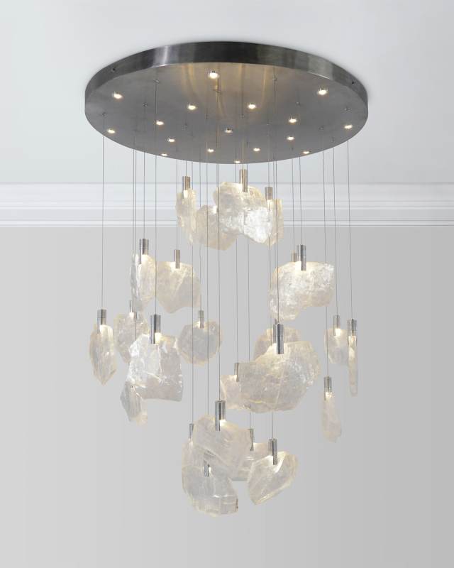 41-Light Horizontal Selenite Chandelier