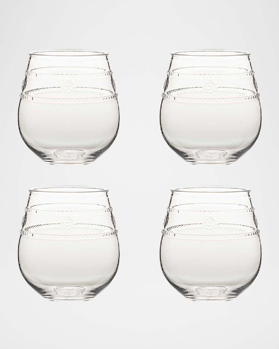 Isabella Acrylic Stemless Wine Glasses, Set of 4