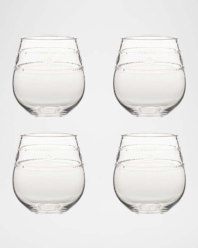 Isabella Acrylic Stemless Wine Glasses, Set of 4