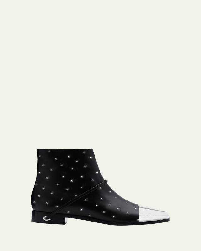 Gianni Bicolor Stud Ankle Boots