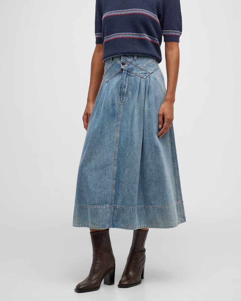 The Field Denim Midi Skirt