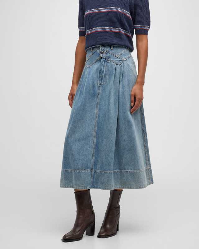 The Field Denim Midi Skirt