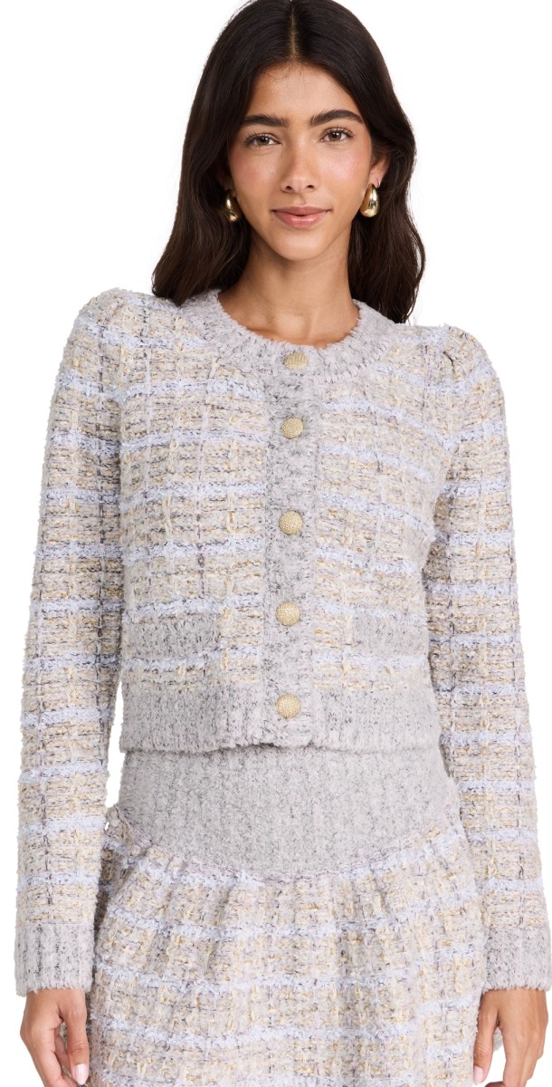 LoveShackFancy Saxson Cardigan London Fog
