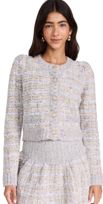 LoveShackFancy Saxson Cardigan London Fog