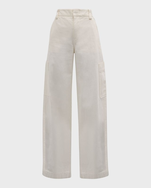 Utility Wide-Leg Cotton Pants
