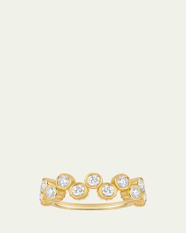 Clique Large Band Ring in 18K Yellow Gold and Diamonds