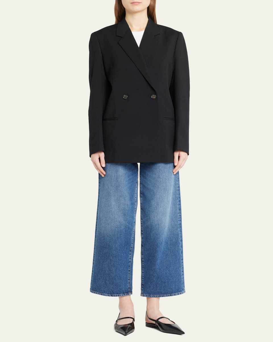 Double-Breasted Vent Wool Blazer Jacket