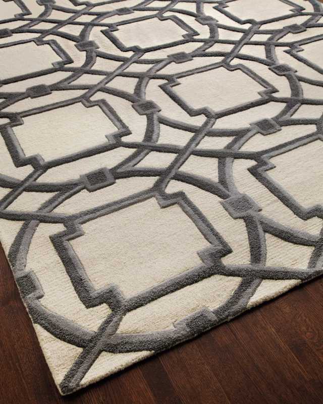 Gray Abstract Rug, 5' x 8'