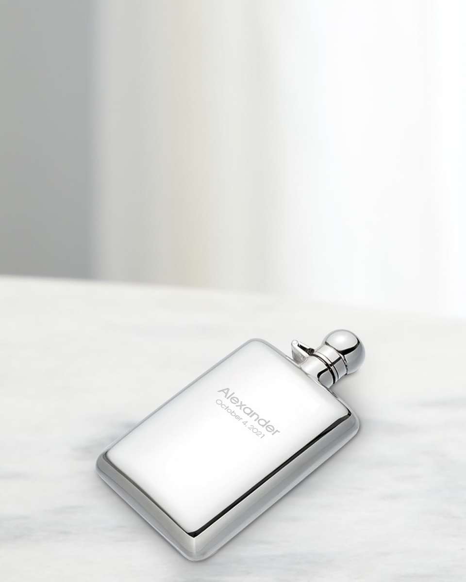 Personalized Sterling Silver Hip Flask