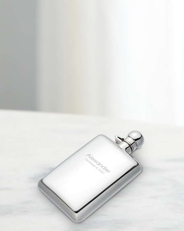 Personalized Sterling Silver Hip Flask