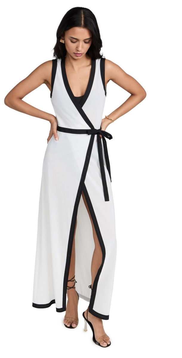 STAUD Ischia Dress Black/White