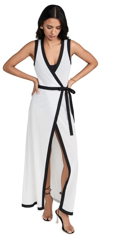 STAUD Ischia Dress Black/White