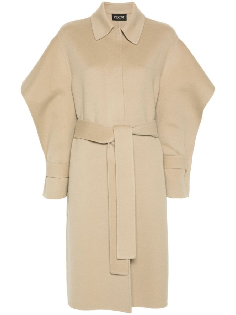 draped-sleeve coat
