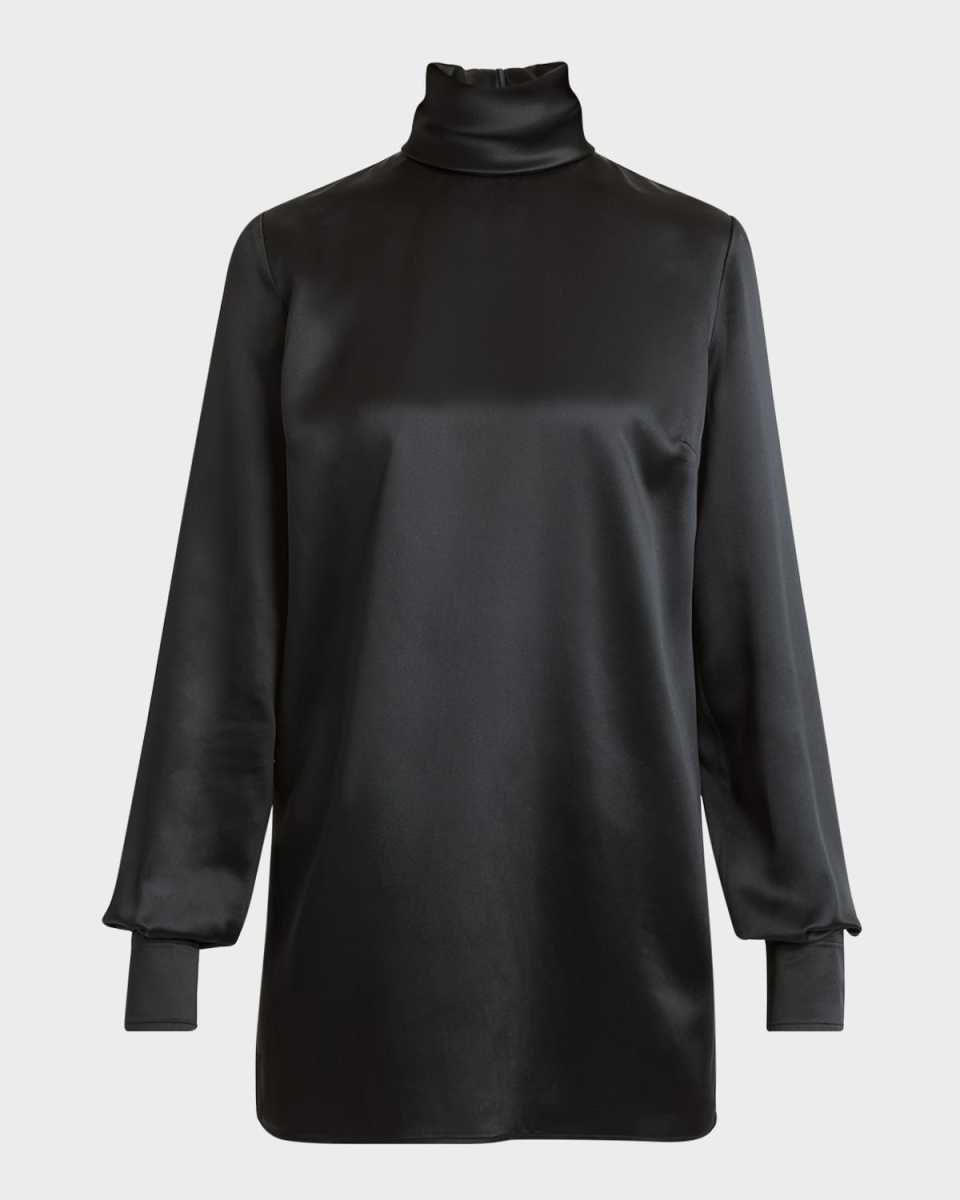 High-Neck Silk Top