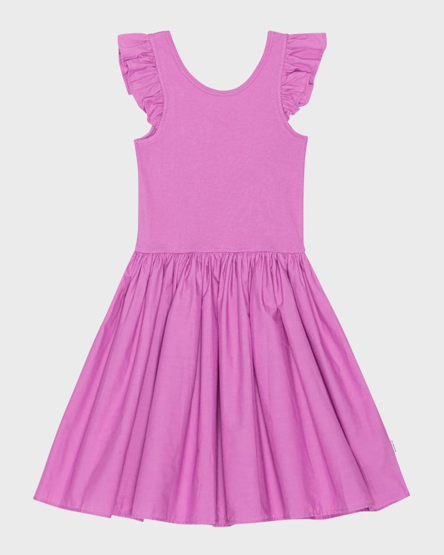 Girl's Cloudia Ruffle Trim Dress, Size 7