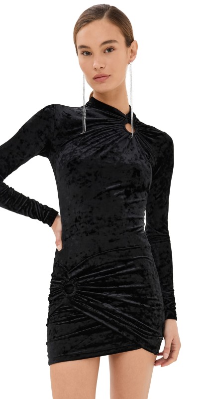 Isabel Marant Étoile Havana Crushed Velvet Dress Black