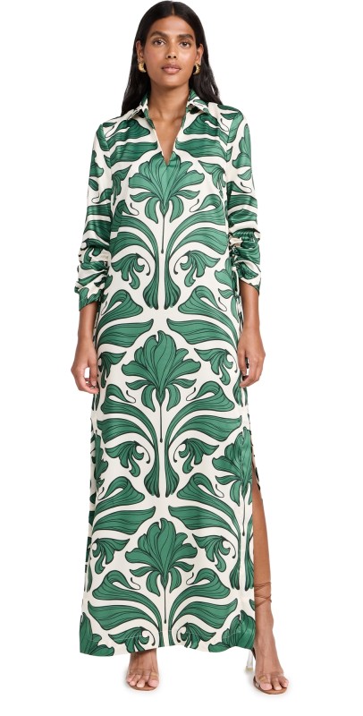 Andres Otalora Varadero Tunic Ivory/Pine Green Mosaique