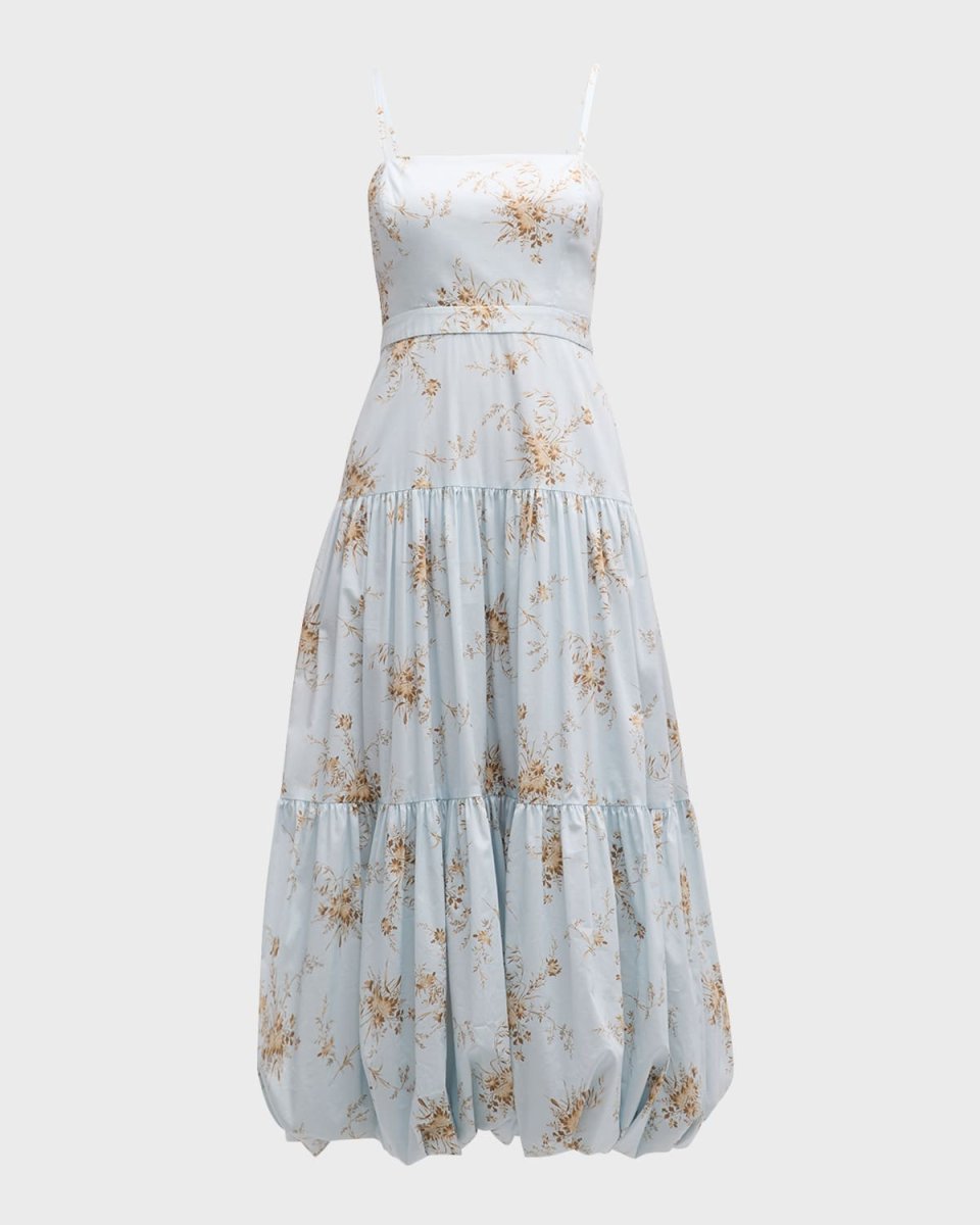 Amelie Lace-Up Floral Midi Dress