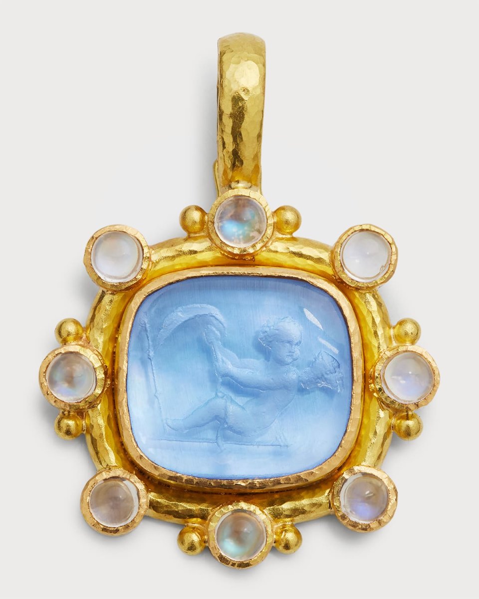 19K Gold Cherub with Sails Pendant