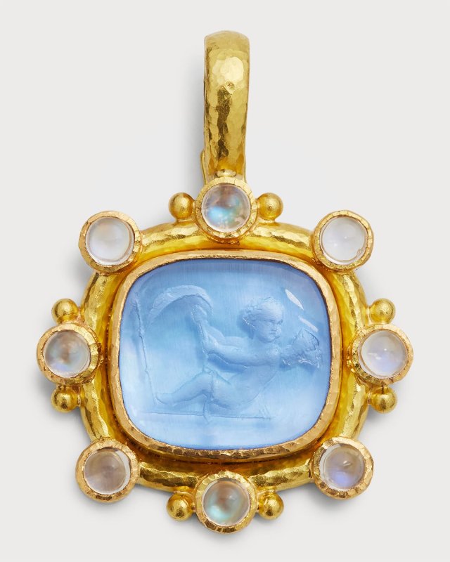 19K Gold Cherub with Sails Pendant