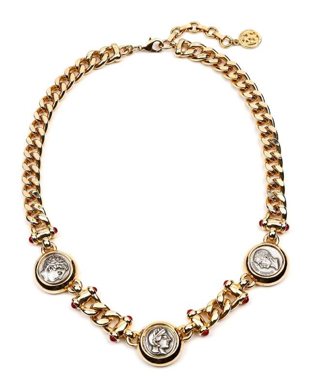 Roman Coin 3-Station Necklace