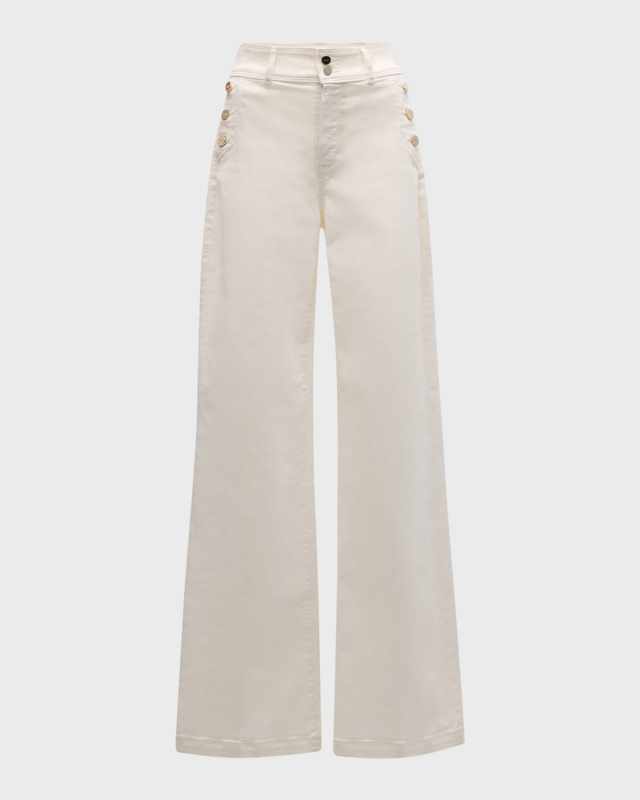 Aubrey Straight Double-Button Jeans