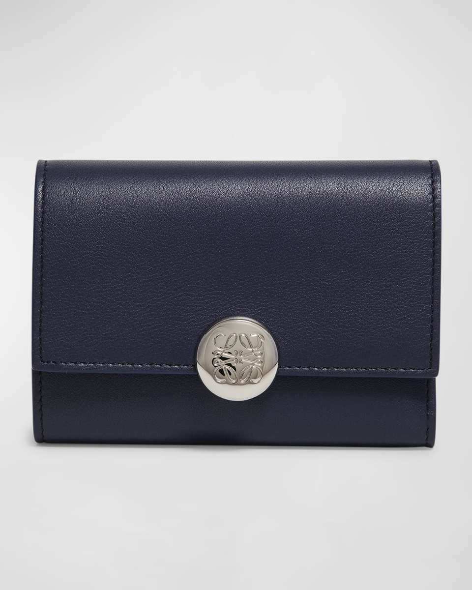 Small Pebble Leather Trifold Wallet