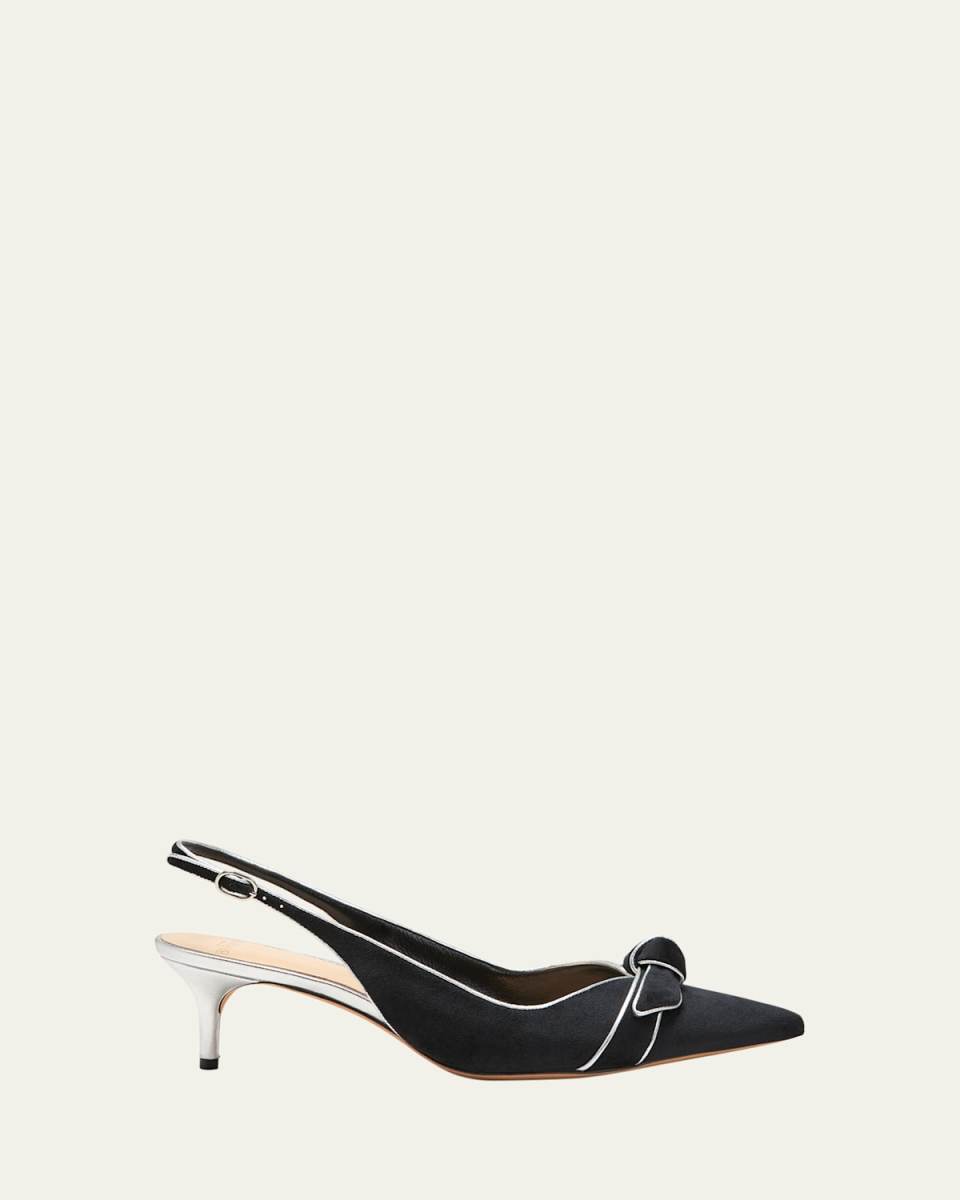 Angelita Suede Bow Slingback Pumps