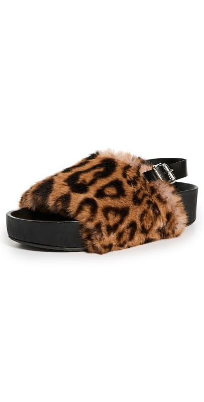 SIMONMILLER Furry Dip Slides Cheetah