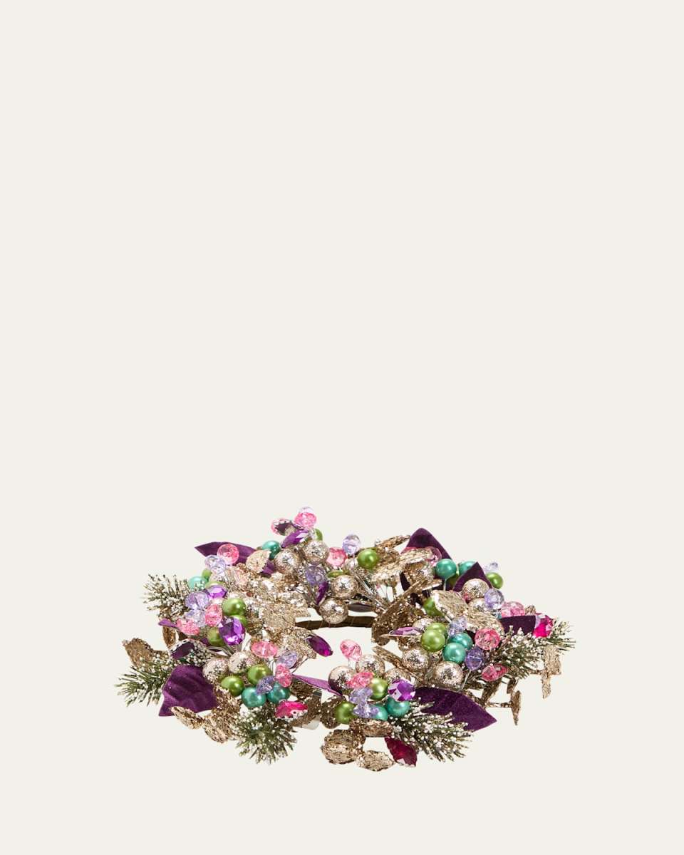 Merry and Bright 4" Candle Ring Wreath