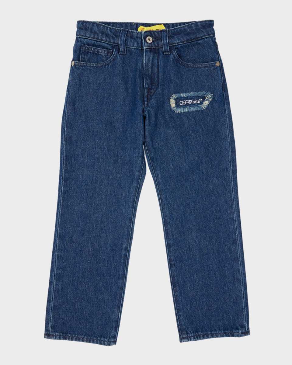 Boy's Bookish Logo Patch Jeans, Size 4-