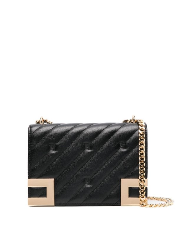 logo-embroidered quilted crossbody bag