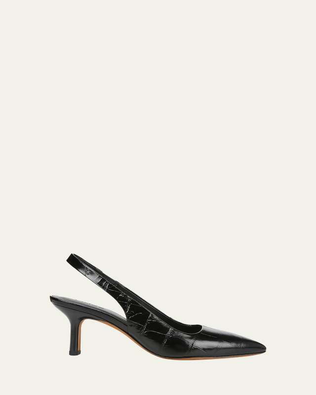 Patrice Croco Slingback Pumps