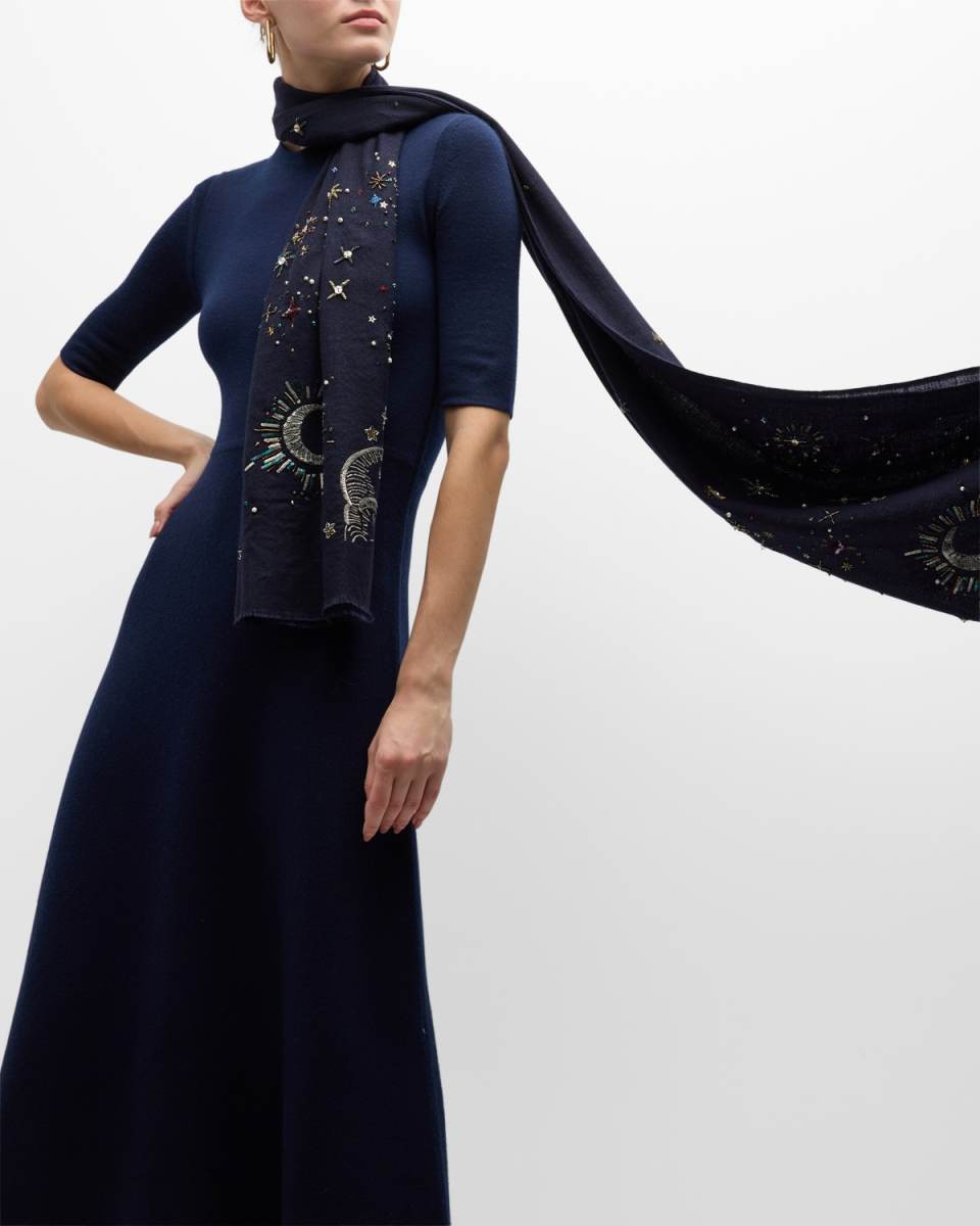 Cassiopeia Embellished Cashmere Scarf